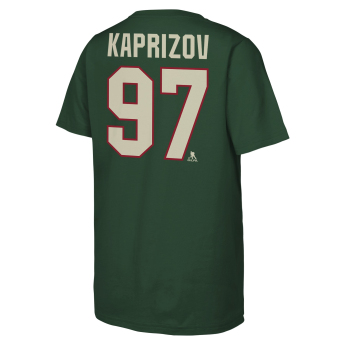 Minnesota Wild koszulka dziecięca Kirill Kaprizov #97 NHL Flat Name & Number Short Sleeve Cotton
