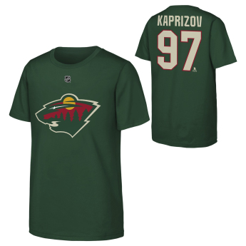 Minnesota Wild koszulka dziecięca Kirill Kaprizov #97 NHL Flat Name & Number Short Sleeve Cotton
