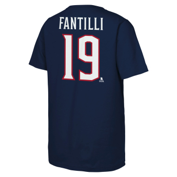 Columbus Blue Jackets koszulka dziecięca Adam Fantilli #19 NHL Flat Name & Number Short Sleeve Cotton