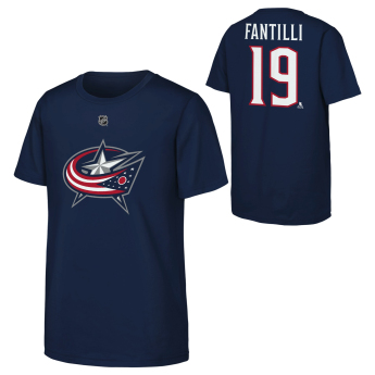 Columbus Blue Jackets koszulka dziecięca Adam Fantilli #19 NHL Flat Name & Number Short Sleeve Cotton