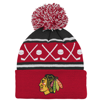 Chicago Blackhawks czapka zimowa dziecięca NHL Face-Off Cuff Pom