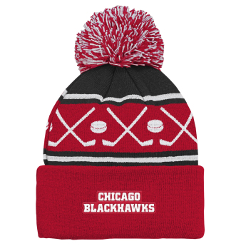 Chicago Blackhawks czapka zimowa dziecięca NHL Face-Off Cuff Pom