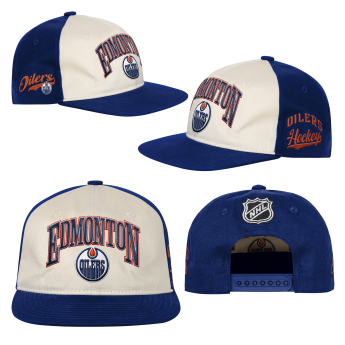 Edmonton Oilers dziecięca czapka baseballowa NHL Flatbrim Arch Deadstock Snapback