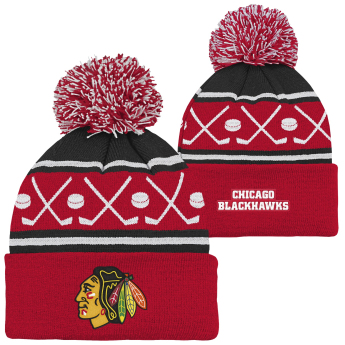 Chicago Blackhawks czapka zimowa dziecięca NHL Face-Off Cuff Pom