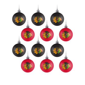 Chicago Blackhawks ozdoby świąteczne NHL FOCO 12 Pack Ball Ornament Set