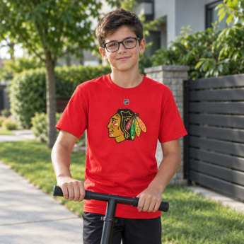 Chicago Blackhawks koszulka dziecięca Connor Bedard Chicago Blackhawks Flat Name & Number Ctn Tee
