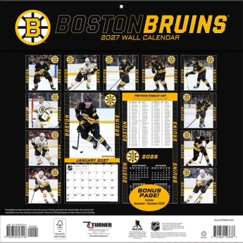 Boston Bruins kalendarz NHL 2027 Wall