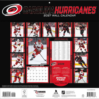 Carolina Hurricanes kalendarz NHL 2027 Wall