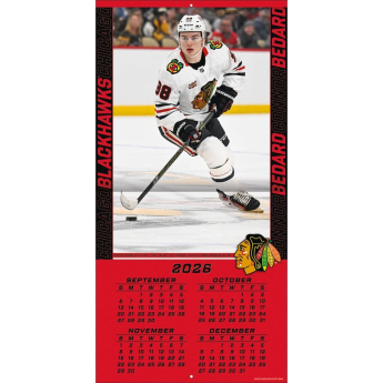 Chicago Blackhawks kalendarz NHL #98 Connor Bedard 2027 Wall