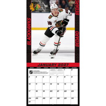 Chicago Blackhawks kalendarz NHL #98 Connor Bedard 2027 Wall