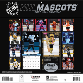 NHL produkty kalendarz Mascots 2027 Wall