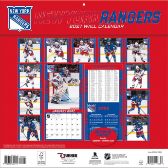 New York Rangers kalendarz NHL 2027 Wall