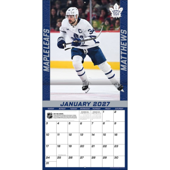 Toronto Maple Leafs kalendarz NHL #34 Auston Matthews 2027 Wall