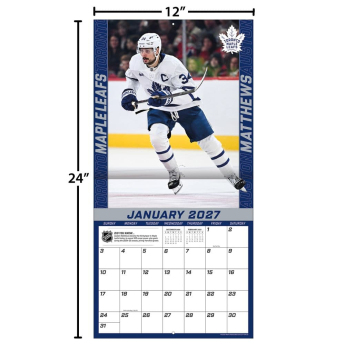 Toronto Maple Leafs kalendarz NHL #34 Auston Matthews 2027 Wall