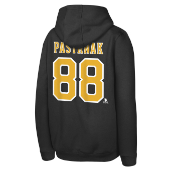 Boston Bruins dziecięca bluza z kapturem David Pastrnak #88 NHL Flat Name & Number Fleece