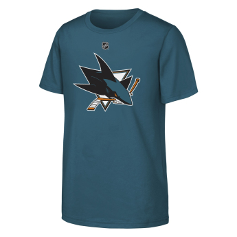 San Jose Sharks koszulka dziecięca Macklin Celebrini #71 NHL Flat Name & Number Short Sleeve Cotton