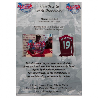 Słynni piłkarze koszulka w antyramie Manchester United Rashford Signed Shirt (Framed)
