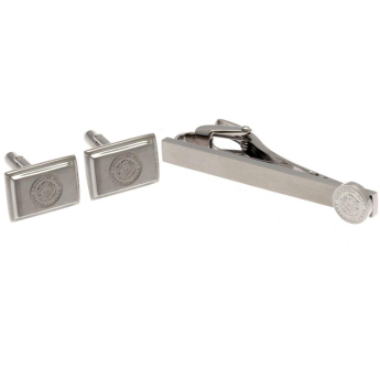 Leicester City zesaw krawat i guziczki do mankietów Tie Slide & Cufflink Set
