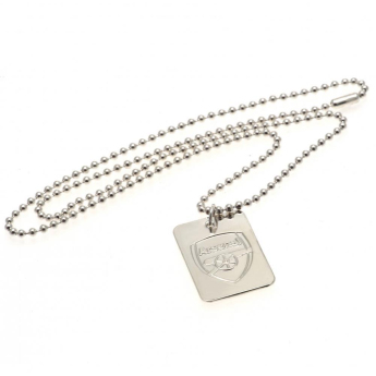 Arsenal naszyjnik z zawieszką Silver Plated Dog Tag & Chain