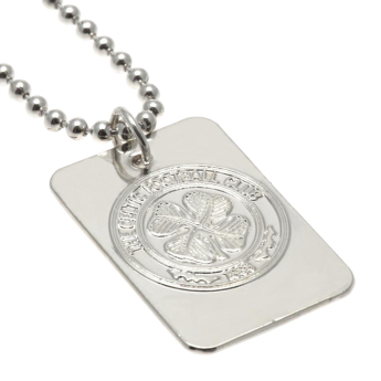 FC Celtic naszyjnik z zawieszką Silver Plated Dog Tag & Chain