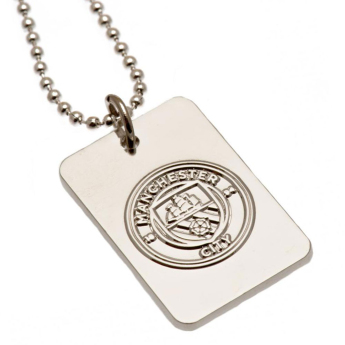 Manchester City naszyjnik z zawieszką Silver Plated Dog Tag & Chain