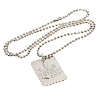 Newcastle United naszyjnik z zawieszką Silver Plated Dog Tag & Chain