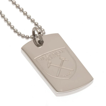 West Ham United naszyjnik z zawieszką Engraved Dog Tag & Chain