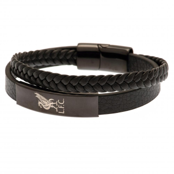 Liverpool bransoletka skórzana Black IP Leather Bracelet