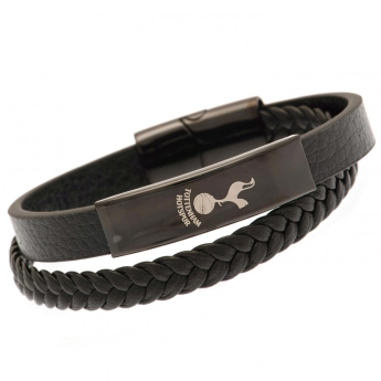 Tottenham bransoletka skórzana Black IP Leather Bracelet