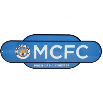 Manchester City tablica na ścianę Colour Retro Sign