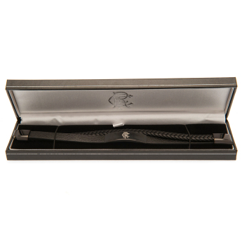 FC Rangers opaska Black IP Leather Bracelet