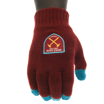 West Ham United rękawice dziecięce Touchscreen Knitted Gloves Junior
