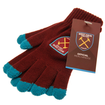 West Ham United rękawice dziecięce Touchscreen Knitted Gloves Junior