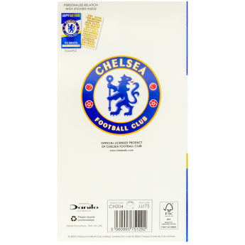 Chelsea kartka urodzinowa z naklejkami Personalised Birthday Card