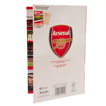 Arsenal kartka urodzinowa z naklejkami Hope you have a brilliant day