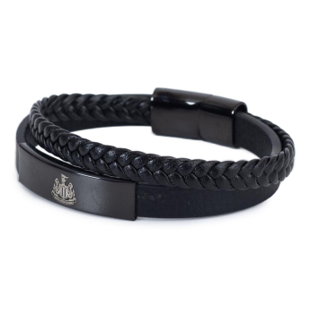 Newcastle United bransoletka skórzana Black IP Leather Bracelet