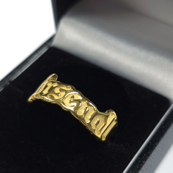 Arsenal pierścionek 18ct Gold Plated on Silver Text Ring - T