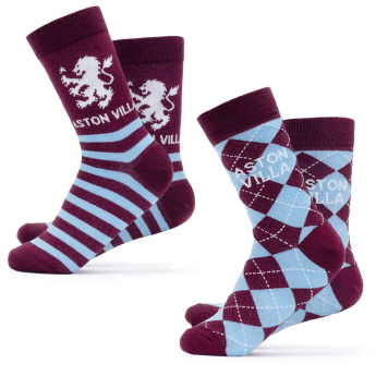 Aston Vila skarpetki Twin Pack Dress 7-11 UK (40-46) EU