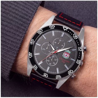 Liverpool zegarek Mens Leather Strap Chronograph Watch