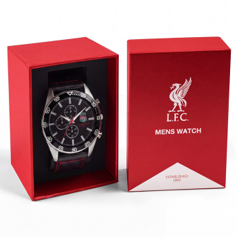 Liverpool zegarek Mens Leather Strap Chronograph Watch