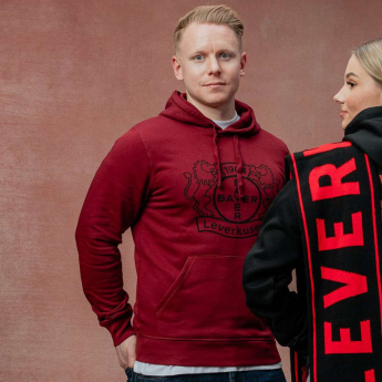 Bayer 04 Leverkusen męska bluza z kapturem Logo burgundy