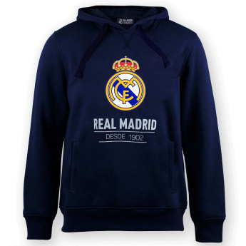 Real Madryt męska bluza z kapturem No25 Crest navy