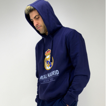Real Madryt męska bluza z kapturem No25 Crest navy