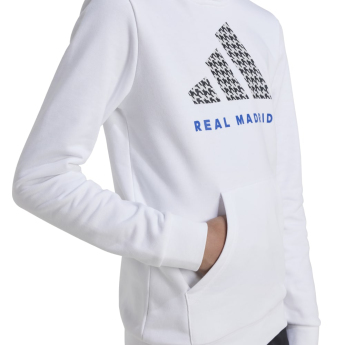 Real Madryt dziecięca bluza z kapturem Graphic white