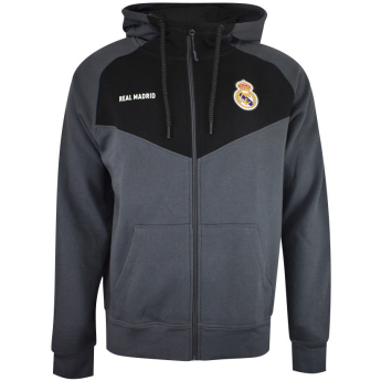 Real Madryt męska bluza z kapturem Zip gris