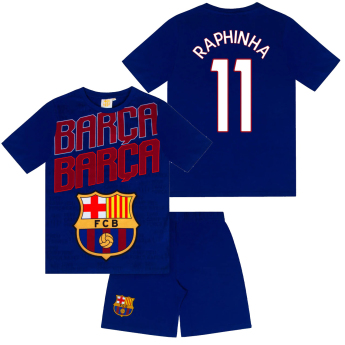 Barcelona piżama dziecięca Short Raphinha