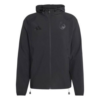 Real Madryt męska kurtka z kapturem Travel Windbreaker black