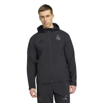 Real Madryt męska kurtka z kapturem Travel Windbreaker black