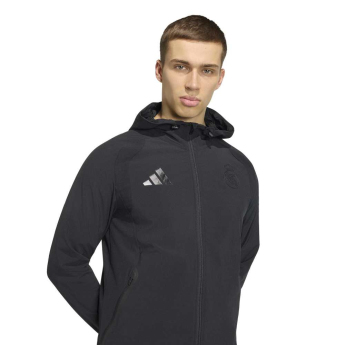 Real Madryt męska kurtka z kapturem Travel Windbreaker black