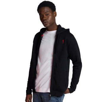 Liverpool męska bluza z kapturem zip thru black